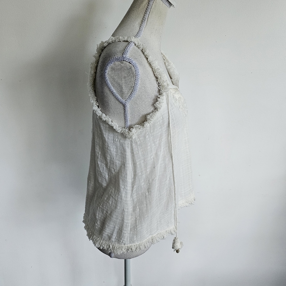 Barok White Beaded Fringe Shell Tassel Top - Picture 7 of 9